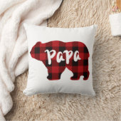 ベークラシックムシルエットpapa bear red black plaid クッション (ブランケット)