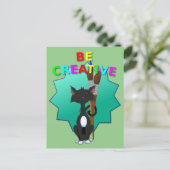 ベークリエイティブ白黒猫 ポストカード (スタンド正面)