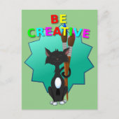 ベークリエイティブ白黒猫 ポストカード (正面)