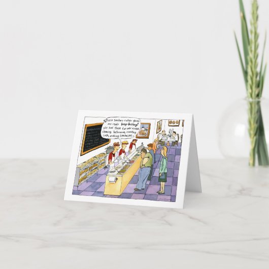 ベーグルおもしろいショップGross Cartoon考える's of Ewww カード (正面)