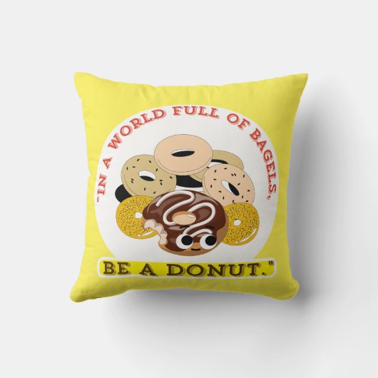 ベーグルの言葉で,ドーナツになる クッション (裏面)