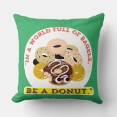 ベーグルの言葉で，ドーナツになる クッション (正面)