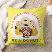 ベーグルの言葉で，ドーナツになる クッション (ブランケット)