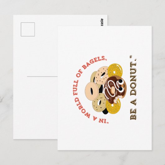 ベーグルの言葉で，ドーナツになる ポストカード (正面/裏面)