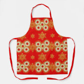 ベーグルの輪と雪かわいらし片は赤 エプロン (正面)