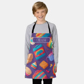 ベーグルカラフルパタパーソナライズされたーン エプロン (着用した状態)