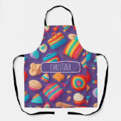 ベーグルカラフルパタパーソナライズされたーン エプロン (正面)