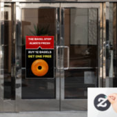 ベーグルショップ販促ウィンドウの固定テンプレート ウィンドウサイン (オフィスドア)