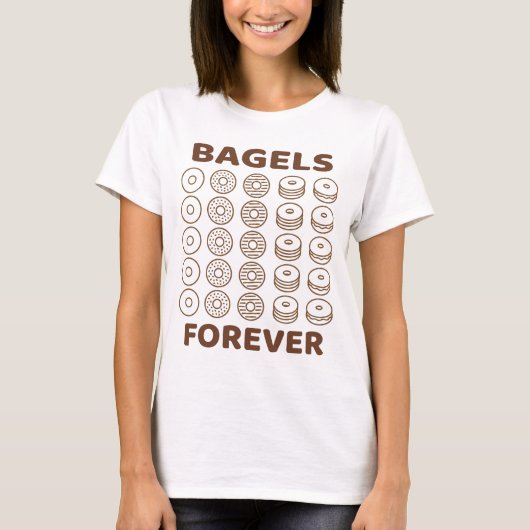 ベーグルズフォーエバー ミニマルアイコンデザイン Tシャツ (正面)