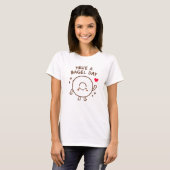 ベーグルデイを楽しもう かわいいデザイン Tシャツ (正面フル)