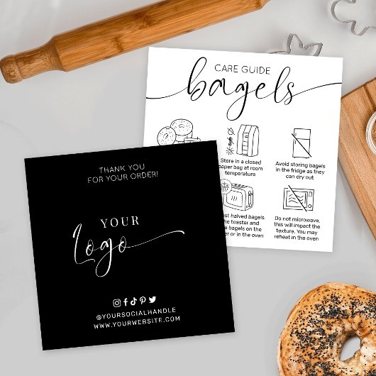 ベーグル気にスの指示ガイドのミニマルベーカリー スクエア名刺