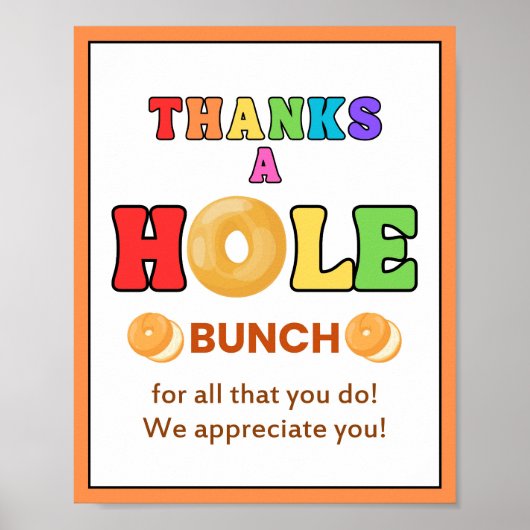 ベーグル、感謝ウィークのサイン、スタッフの感謝 ポスター (正面)