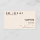 ベーグル(色のカスタマイズ可能) 名刺 (裏面)