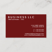 ベーゲルのモダンな正方形 名刺 (裏面)