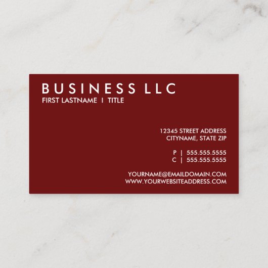 ベーゲルのモダンな正方形 名刺 (裏面)