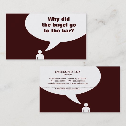 ベーゲルの冗談 名刺 (正面/裏面)
