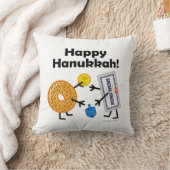 ベーゲル及びクリームチーズ-幸せなハヌカー! クッション (ブランケット)