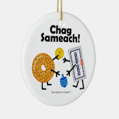 ベーゲル及びクリームチーズ- Chag Sameach! セラミックオーナメント (右)