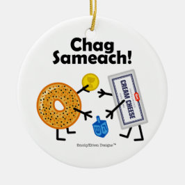 ベーゲル及びクリームチーズ- Chag Sameach! セラミックオーナメント