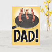 ベーコおもしろいンの父の日札を振って カード (黄色い花)