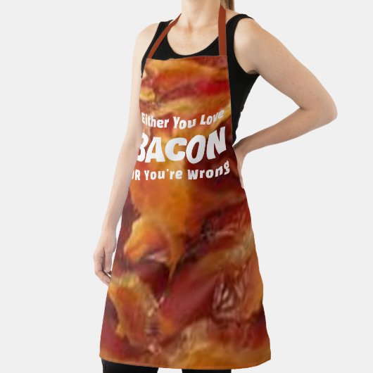 ベーコンおもしろいエプロン、どちらでもベーコンユーモアが好き エプロン (インサイチュ)