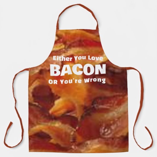 ベーコンおもしろいエプロン、どちらでもベーコンユーモアが好き エプロン (正面)