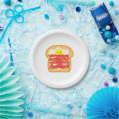 ベーコンおもしろいトーストベッドTシャツの卵 – Food Brea ペーパープレート (パーティー)