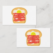 ベーコンおもしろいトーストベッドTシャツの卵 – Food Brea 名刺 (正面/裏面)