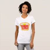 ベーコンおもしろいトーストベッドTシャツの卵 – Food Brea Tシャツ (正面フル)