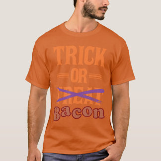 ベーコンおもしろいフードのハロウィーンの衣装をトリックまたは治療する Tシャツ