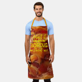 ベーコンおもしろいラバーズエプロン | 肉とベーコンユーモア エプロン (着用した状態)