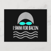 ベーコンおもしろいレトロ用スイミングスイム泳ぐ人 ポストカード (正面)