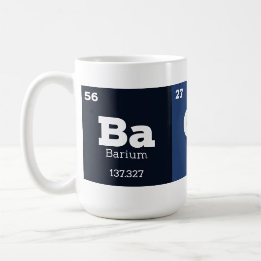 ベーコンおもしろい周期表要素 コーヒーマグカップ (左)