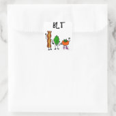 ベーコンおもしろい、レタス、トマト漫画 スクエアシール (バッグ)