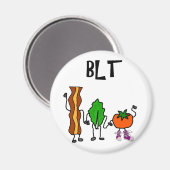 ベーコンおもしろい、レタス、トマト漫画 マグネット (正面/裏面)