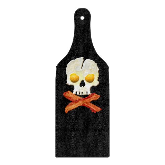 ベーコンお洒落クロスボーンズエッグススカル カッティングボード (正面)