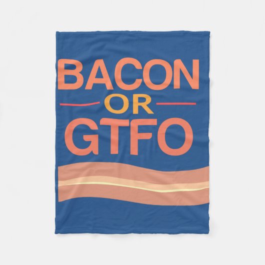 ベーコンかGTFO フリースブランケット (正面)