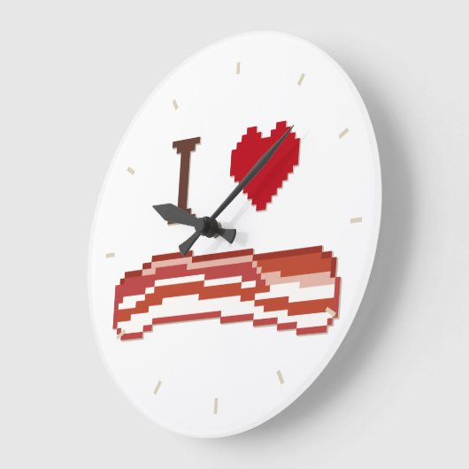 ベーコンが大好き ラージ壁時計 (傾斜)