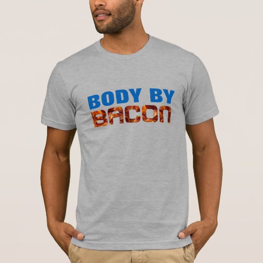 ベーコンでできた身体Tシャツ - 面白いベーコンのユーモアギフト Tシャツ (正面)