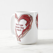 ベーコンで心を壊さないで Funny Mug コーヒーマグカップ (正面左)