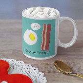 ベーコンとエッグが完成パーソナライズされたおもしろい コーヒーマグカップ