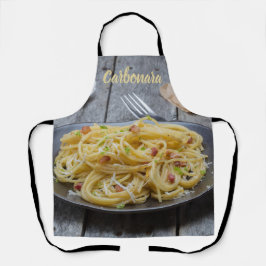 ベーコンとパルメザンのスパゲッティカルボナーラパスタ エプロン