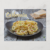 ベーコンとパルメザンのスパゲッティカルボナーラパスタ シーズンポストカード (正面)