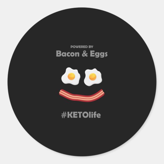 ベーコンと卵で動くKETOlife ラウンドシール (正面)