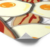 ベーコンと卵のパターン ポスター (角)