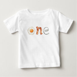 ベーコンと卵のワン・バースデーTシャツ ベビーTシャツ