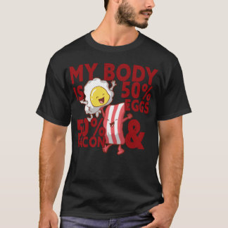 ベーコンと卵の朝食ファストフードフードラバーのレトロな Tシャツ