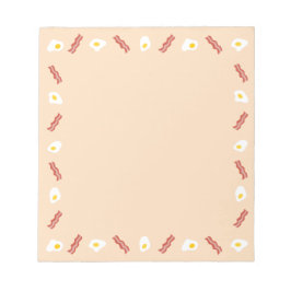 ベーコンと卵の食品パターン ノートパッド