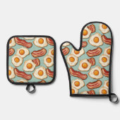 ベーコンと卵 鍋つかみ&鍋敷きセット (正面)