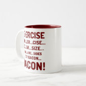 ベーコンのあずき色のツートーンマグのためのおもしろいなエクササイズ ツートーンマグカップ (正面左)
